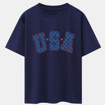 USA Print Drop Shoulder Oversize T-Shirt