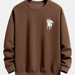 Pumpkin Headless Horseman Print Relax Fit Sweatshirt