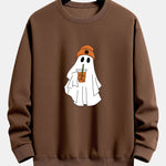 Halloween Ghost Print Relax Fit Sweatshirt