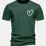 Regular Fit Heart Print Cotton T-Shirt