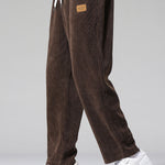 Slogan Back Print Relax Fit Hoodie & Straight Leg Corduroy Pants