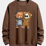 Skeleton Bear Print Relax Fit Sweatshirt