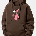 Pink Panther Print Drawstring Hoodie