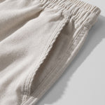 Waffle Button Up Shirt & Linen Cotton Blend Drawstring Shorts