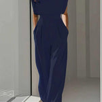 Margovil Round Neck Sleeveless High Waist Wide Leg Jumpsuit