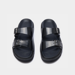 DOUBLE BUCKLE RESORT SANDAL - Black