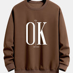 OK Slogan Print Relax Fit Sweatshirt