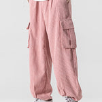 Relaxed Fit Drawcord Hem Corduroy Cargo Pants