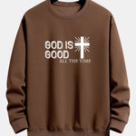 God Is Good Cross Print Relax Fit Sweatshirt