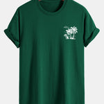 Regular Fit Palm Tree Print Cotton T-Shirt