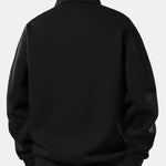 Solid Polo Collar Sweatshirt