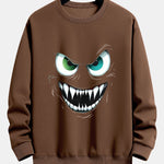 Evil Smiley Face Print Relax Fit Sweatshirt