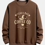 Witches Brew Coffee Halloween Print Relax Fit Sweatshirt