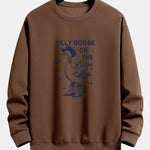Silly Cowboy Goose Print Relax Fit Sweatshirt