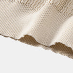 Wave Jacquard Knit V Neck Polo Shirt & Slim Fit Tapered Trousers