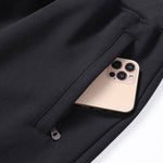 Solid Zipper Pocket Cotton Jogger Pants
