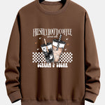 Freshly Boo’d Coffee Halloween Print Relax Fit Sweatshirt