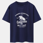 California Palm Tree Print Drop Shoulder Oversize T-Shirt