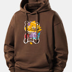 Graffiti Bear Print Relax Fit Hoodie