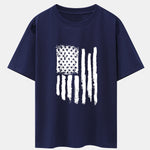 American Flag Print Drop Shoulder Oversize T-Shirt