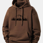 Mountain Nature Print Relax Fit Hoodie