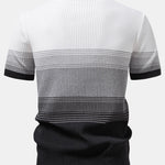Striped Gradient Knitted Polo Shirt & Slim Fit Tapered Trousers