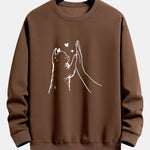 Cat High-Five Print Relax Fit Sweatshirt