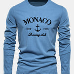 Long Sleeve Monaco Print Cotton T-Shirt