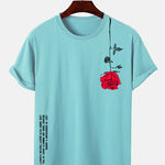 Slogan Rose Print T-Shirt