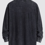 Star Print Relax Fit Long Sleeve Washed Distressed T-Shirt