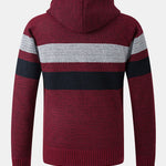 Striped Zip Up Hooded Sweater