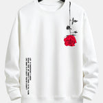 Slogan Rose Print Relax Fit Sweatshirt