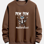 PEW PEW MADAFAKAS Wolf Print Relax Fit Sweatshirt
