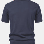 Stripe Knit Zip Up Polo Shirt & Slim Fit Tapered Trousers