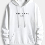Paris Letter Print Cotton Hoodie