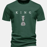 Regular Fit King Chess Print Cotton T-Shirt