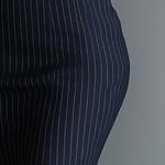 Halter Pinstripe V - neck Bodycon Dress
