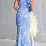 Ruffle One Shoulder Floral Bodycon Maxi Dress
