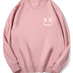 Smiley Print Cotton Sweatshirt