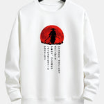 Japanese Samurai Print Relax Fit Sweatshirt