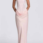 Margovil Sleeveless Ruched Solid Bodycon Maxi Dress