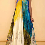 Halter Neck Sleeveless Printed Dress