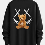Graffiti Smiley Bear Print Relax Fit Sweatshirt