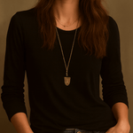 Basic Soft Ivory Everyday Long Sleeve T-shirt