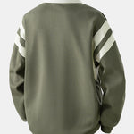 Color Block Zipper Polo Sweatshirt