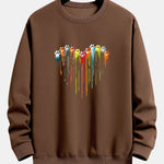 Dissolving Paw Heart Print Relax Fit Sweatshirt