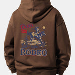 Western Cowboy Back Print Relax Fit Hoodie