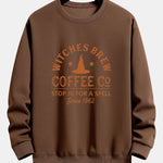 Halloween Witches Brew Coffee Print Relax Fit Sweatshirt