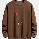 Heart Astronaut Print Relax Fit Sweatshirt