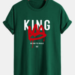 Regular Fit Crown King Print Cotton T-Shirt